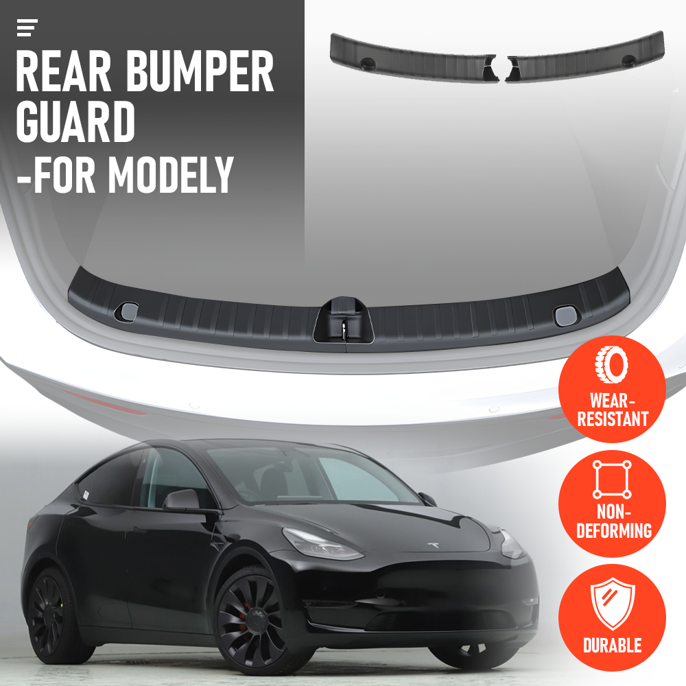 TPE Bumper Guard Custom Fit Tesla Model Y 2022-2023 Trunk Protector | Ultra-Flexible Cold-Resistant | OEM V985-REARBUMPERGUARDFORMY