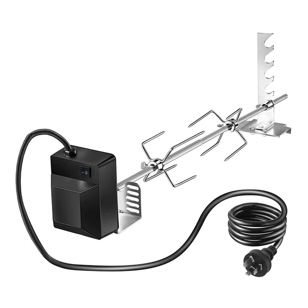Automatic BBQ Rotisserie Kit Electric Stanless Steel Roast Spit Set Adjustable with Motor AU Plug for V985-ROASTSPITSET