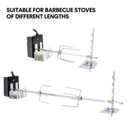 Automatic BBQ Rotisserie Kit Electric Stanless Steel Roast Spit Set Adjustable with Motor AU Plug for V985-ROASTSPITSET