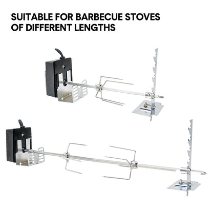 Automatic BBQ Rotisserie Kit Electric Stanless Steel Roast Spit Set Adjustable with Motor AU Plug for V985-ROASTSPITSET