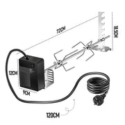 Automatic BBQ Rotisserie Kit Electric Stanless Steel Roast Spit Set Adjustable with Motor AU Plug for V985-ROASTSPITSET
