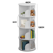 4 Tier Rotating Bookshelf PVC Freestanding Corner Rack Bookcase Multifunctional Spinning 360 Storage Shelf V985-ROTATINGBOOKSHELF
