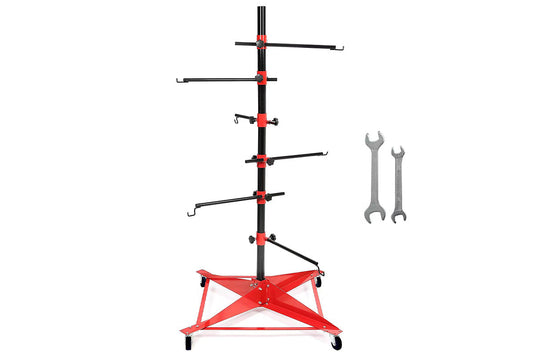 Universal Auto Paint Stand Panel Tree Paint Rotating Stand Center Post Hang Paint Spray with 4 Wheels and 6 V985-ROTATINGPAINTSTAND