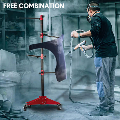 Universal Auto Paint Stand Panel Tree Paint Rotating Stand Center Post Hang Paint Spray with 4 Wheels and 6 V985-ROTATINGPAINTSTAND