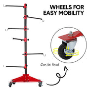 Universal Auto Paint Stand Panel Tree Paint Rotating Stand Center Post Hang Paint Spray with 4 Wheels and 6 V985-ROTATINGPAINTSTAND