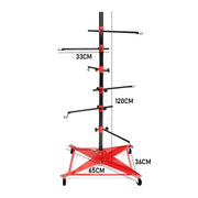 Universal Auto Paint Stand Panel Tree Paint Rotating Stand Center Post Hang Paint Spray with 4 Wheels and 6 V985-ROTATINGPAINTSTAND