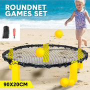 Portable Outdoor Spikeball Roundnet Game Set Team Beach Ball Game Bouncer Toy with Carrying Bag Net and 3 V985-ROUNDNETGAMESSET