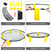 Portable Outdoor Spikeball Roundnet Game Set Team Beach Ball Game Bouncer Toy with Carrying Bag Net and 3 V985-ROUNDNETGAMESSET