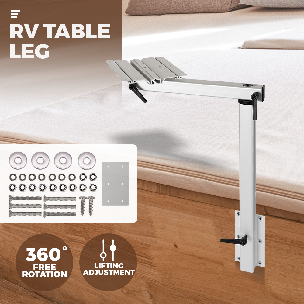 Adjustable RV Table Leg 360 degrees Rotating Support Pedestal Table Leg RV Accessories, Detachable Aluminum V985-RVTABLELEG