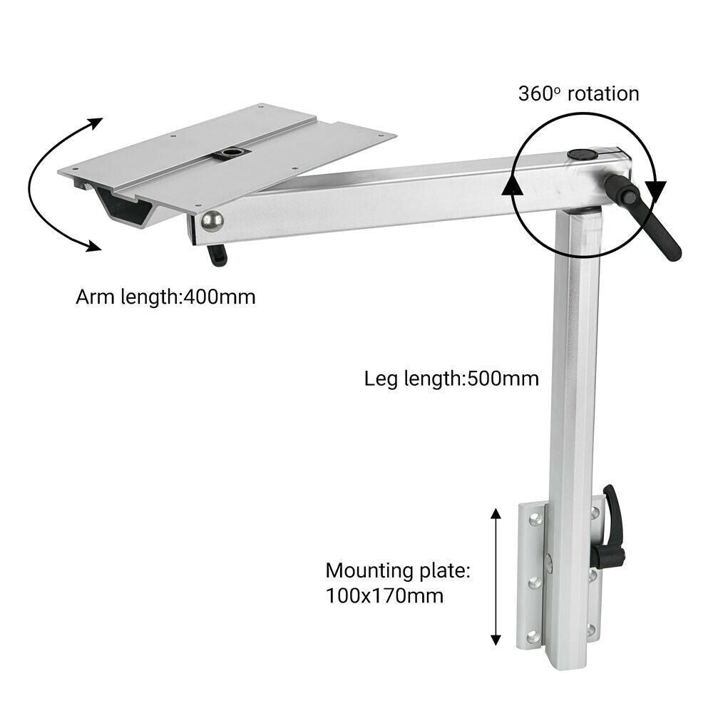 Adjustable RV Table Leg 360 degrees Rotating Support Pedestal Table Leg RV Accessories, Detachable Aluminum V985-RVTABLELEG