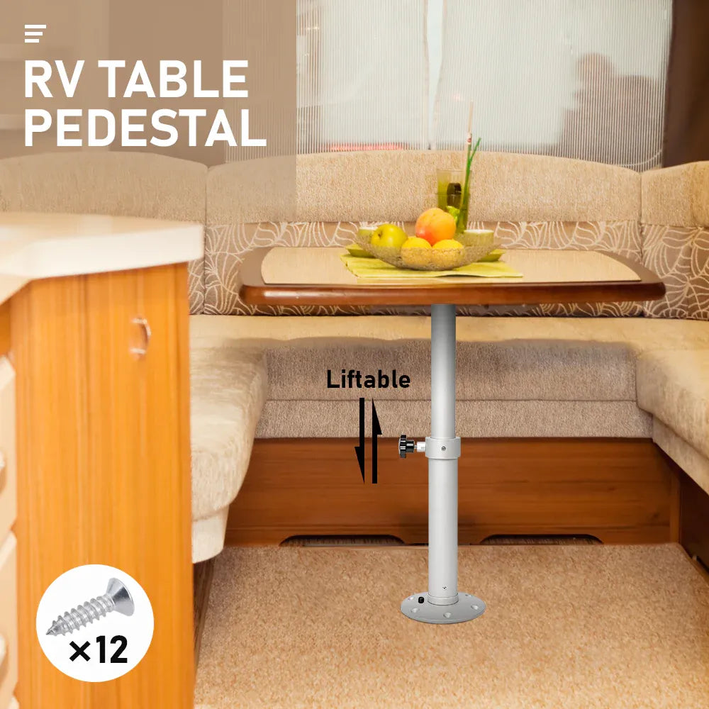 Table Pedestal Telescopic Furniture Leg 46-70cm Height Adjustable Easy Installation Detachable Aluminum Alloy Support for RV Boat Caravan Motorhome