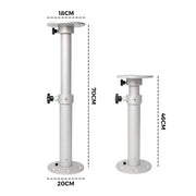 Table Pedestal Telescopic Furniture Leg 46-70cm Height Adjustable Easy Installation Detachable Aluminum Alloy Support for RV Boat Caravan Motorhome