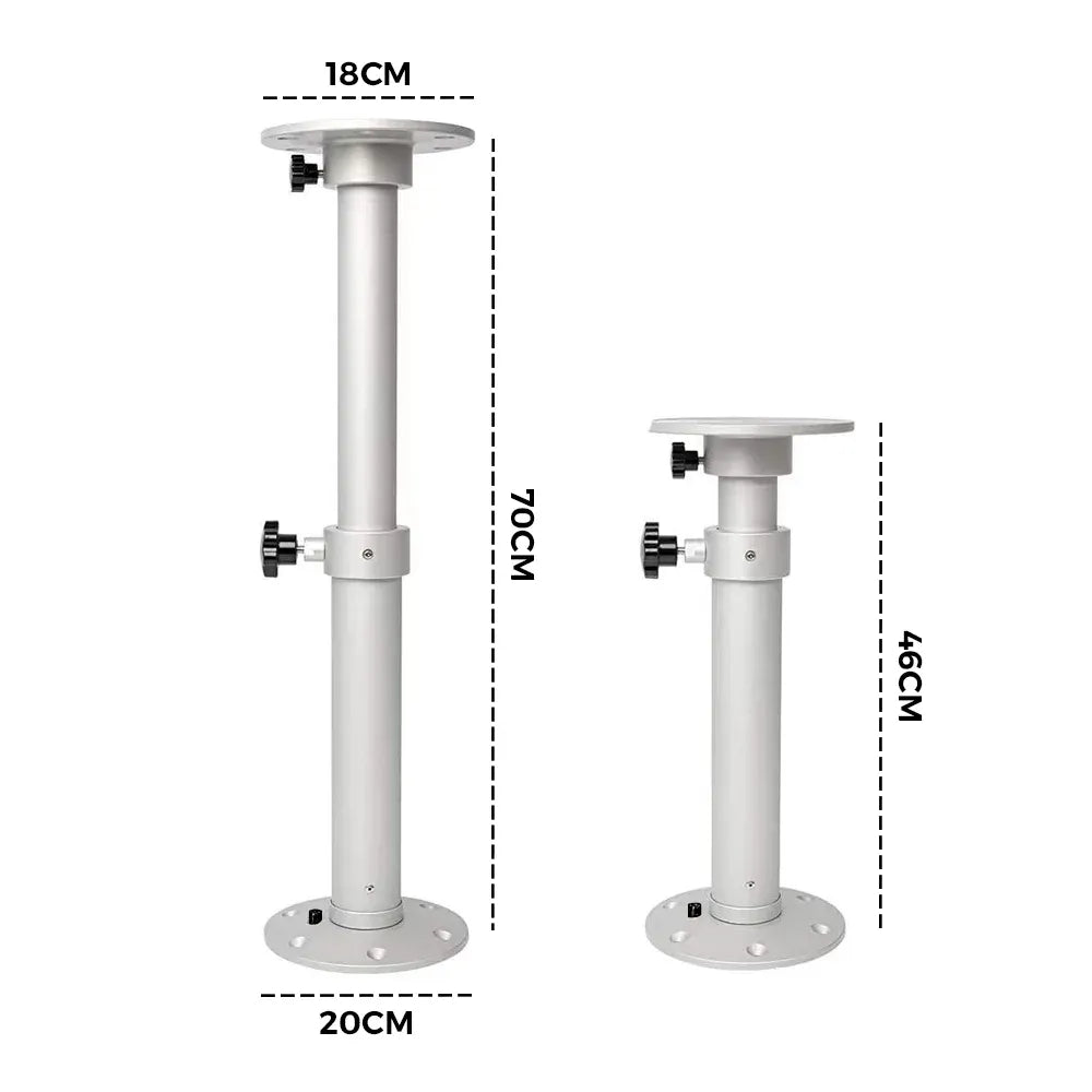Table Pedestal Telescopic Furniture Leg 46-70cm Height Adjustable Easy Installation Detachable Aluminum Alloy Support for RV Boat Caravan Motorhome