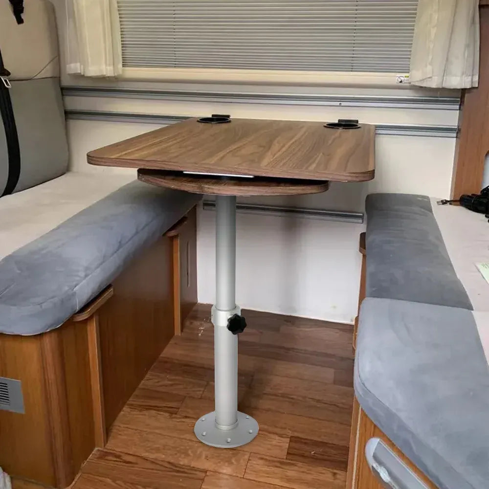 Table Pedestal Telescopic Furniture Leg 46-70cm Height Adjustable Easy Installation Detachable Aluminum Alloy Support for RV Boat Caravan Motorhome