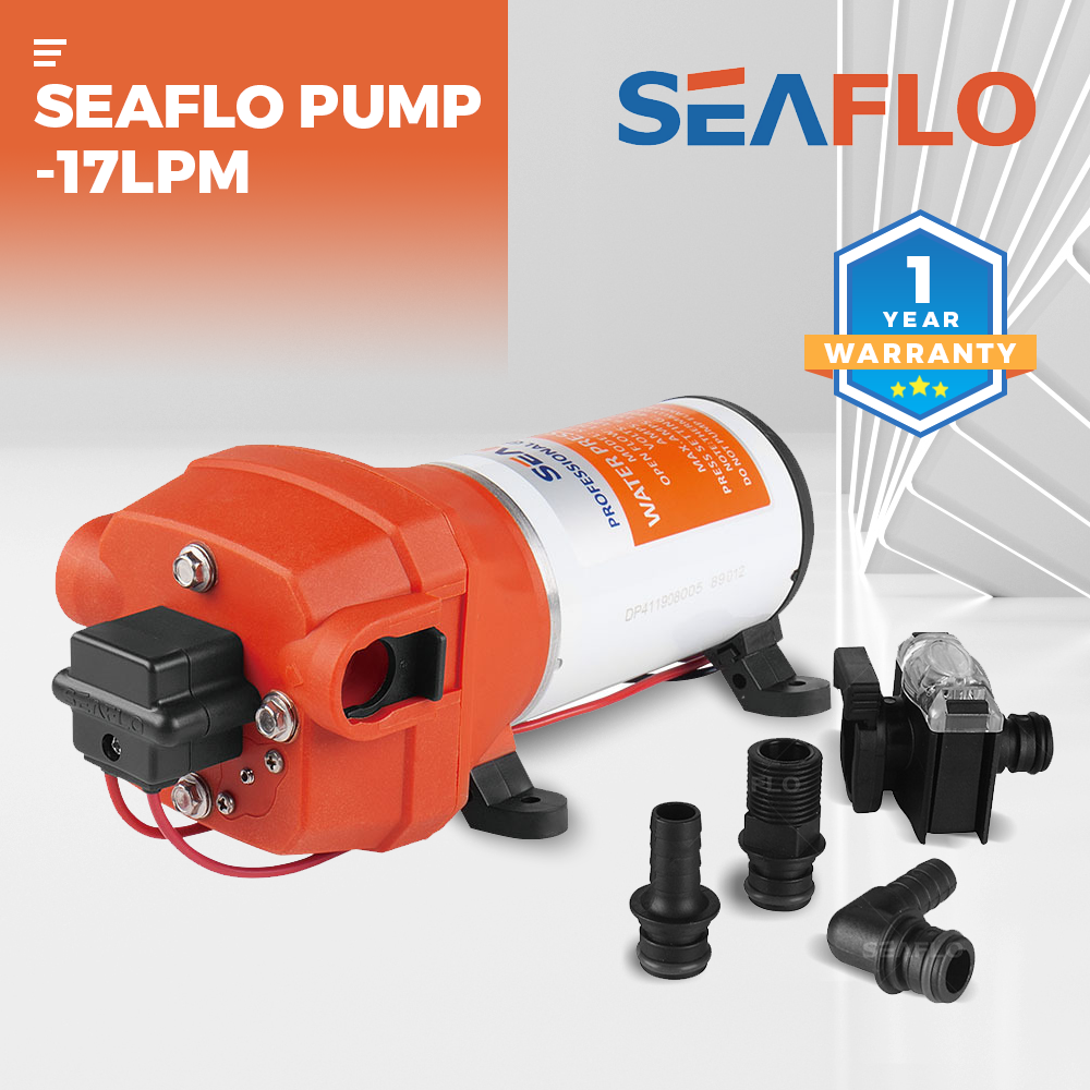 SEAFLO 12V Water Pump Pressure Diaphragm Self Priming Pump 4.5Gallons Per Min 17LPM 40PSI Water Booster for V985-SEAFLOPUMP17LPM