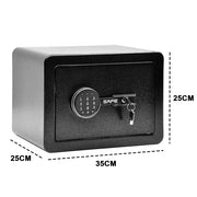 All Steel Safety Box Wall Mountable Fireproof Mini Safe Box Keypad and Key Dual Unlock Methods with Removable Shelf for Home Office Hotel Money Safe