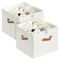 2 Pack Shoe Organizer Zipper Clear Lid Fabric Shoe Storage Box Space Saving Beige Shoe Holder for Closet and V985-SHOEORGANIZER