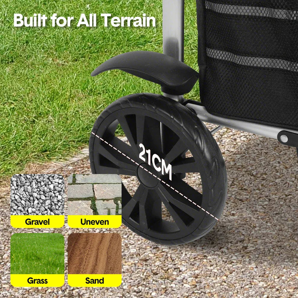 Foldable Shopping Trolley Cart Multifunctional Large Capacity Hand Carry Bag Aluminium Frame with Removable V985-SHOPPINGTROLLEY