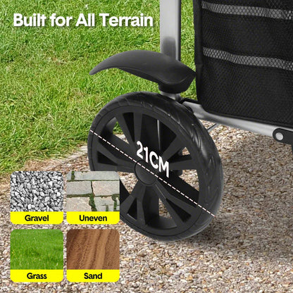 Foldable Shopping Trolley Cart Multifunctional Large Capacity Hand Carry Bag Aluminium Frame with Removable V985-SHOPPINGTROLLEY