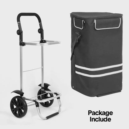 Foldable Shopping Trolley Cart Multifunctional Large Capacity Hand Carry Bag Aluminium Frame with Removable V985-SHOPPINGTROLLEY