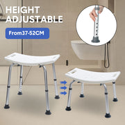 Shower Chair Stable Non-Slip Bath Seat 37-52cm Height Adjustable with Shower Holder and Armrest for Elderly V985-SHOWERCHAIR