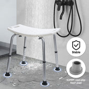 Shower Chair Stable Non-Slip Bath Seat 37-52cm Height Adjustable with Shower Holder and Armrest for Elderly V985-SHOWERCHAIR