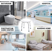 Shower Chair Stable Non-Slip Bath Seat 37-52cm Height Adjustable with Shower Holder and Armrest for Elderly V985-SHOWERCHAIR
