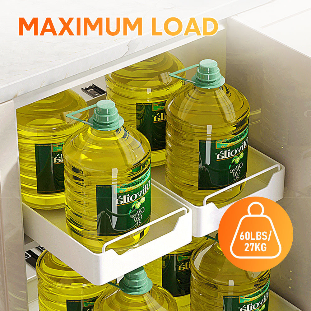 2 Pack Sliding Out Drawer Pull Out Storage Cabinet Under Sink Organiser with Adhesive Nano Film for Kitchen V985-SLIDINGDRAWER