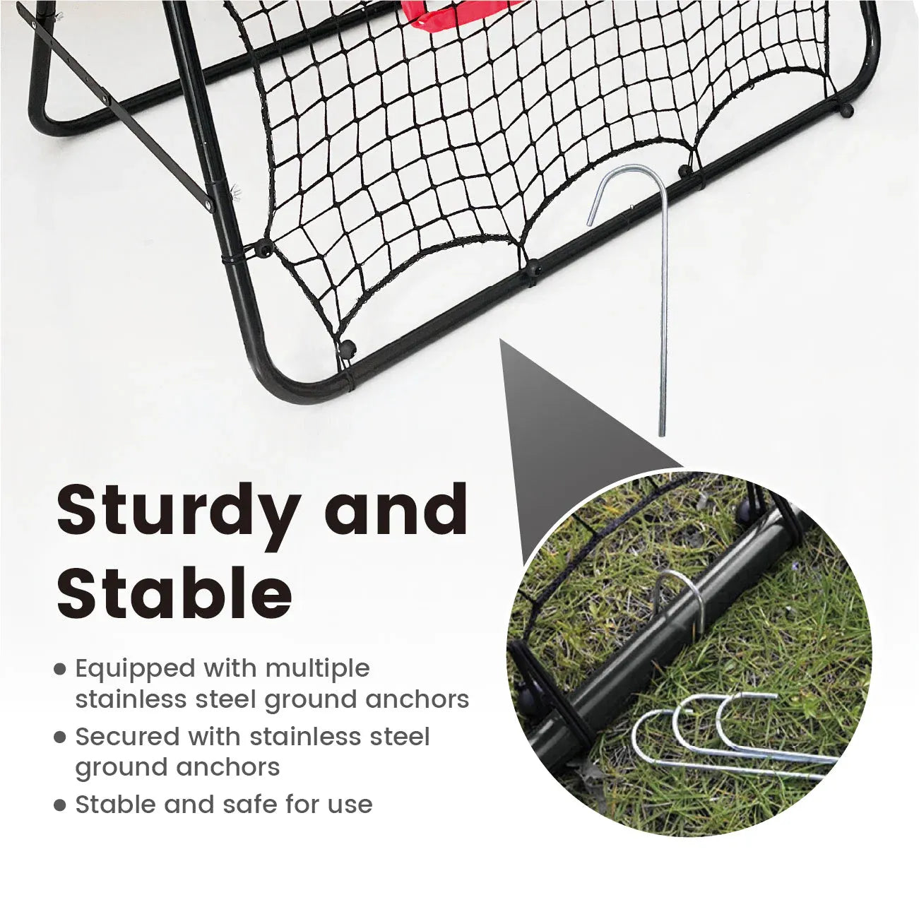 1m Football Rebounder Net Soccer Training Kickback Target Bounce Wall Detachable Metal Frame and PE Net For V985-SPORTSREBOUNDER
