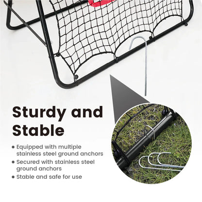 1m Football Rebounder Net Soccer Training Kickback Target Bounce Wall Detachable Metal Frame and PE Net For V985-SPORTSREBOUNDER