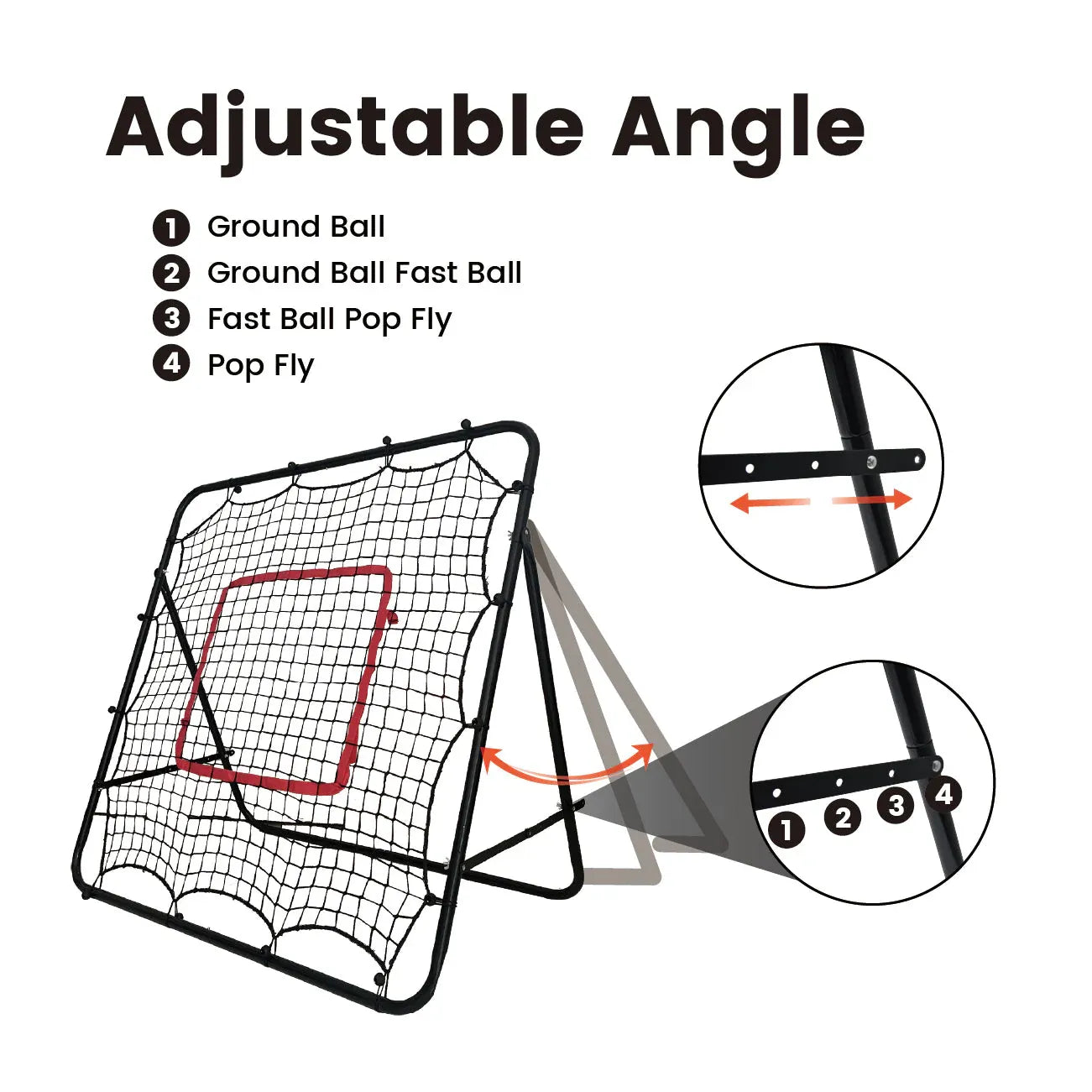 1m Football Rebounder Net Soccer Training Kickback Target Bounce Wall Detachable Metal Frame and PE Net For V985-SPORTSREBOUNDER