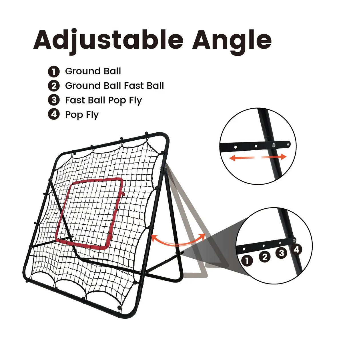 1m Football Rebounder Net Soccer Training Kickback Target Bounce Wall Detachable Metal Frame and PE Net For V985-SPORTSREBOUNDER