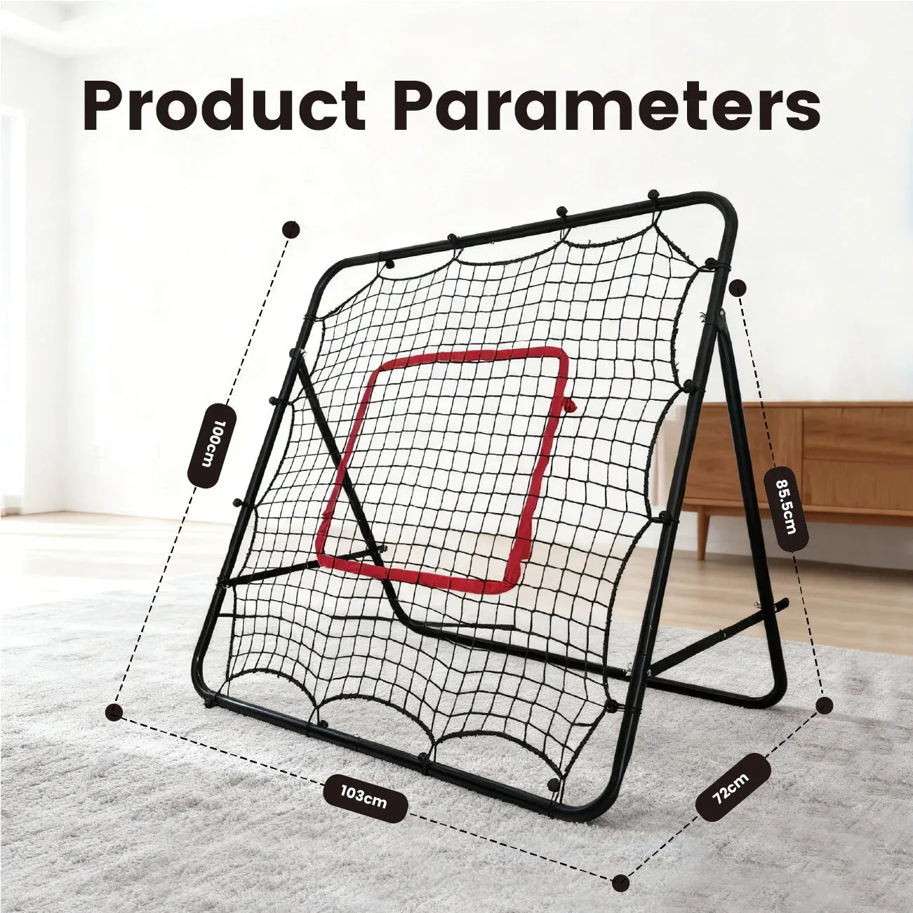 1m Football Rebounder Net Soccer Training Kickback Target Bounce Wall Detachable Metal Frame and PE Net For V985-SPORTSREBOUNDER