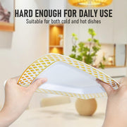 175pcs Food-Grade Wedding Event Banquet Disposable Tableware Dinnerware Gold-Edged Plastic Cutlery Pack of 25 V985-SQUARECUTLERYSET