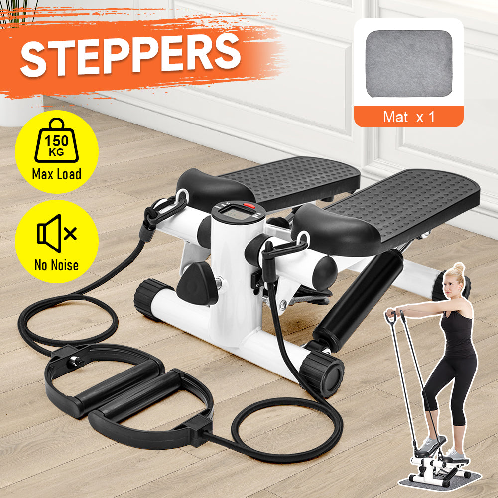 Mini Stepper Home Office Stair Stepper Machine with Resistance Bands and LCD Monitor for Full Body Workout V985-STEPPERS2