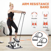 Mini Stepper Home Office Stair Stepper Machine with Resistance Bands and LCD Monitor for Full Body Workout V985-STEPPERS2