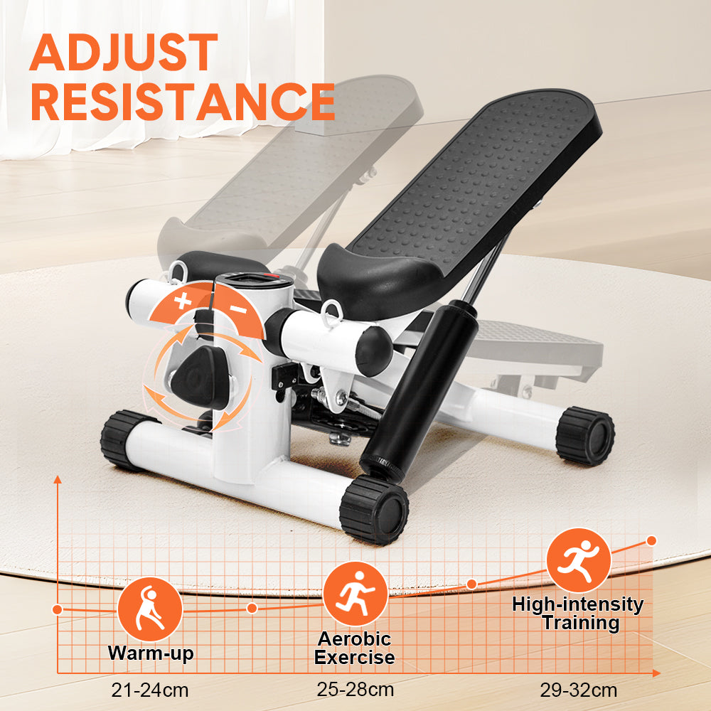 Mini Stepper Home Office Stair Stepper Machine with Resistance Bands and LCD Monitor for Full Body Workout V985-STEPPERS2