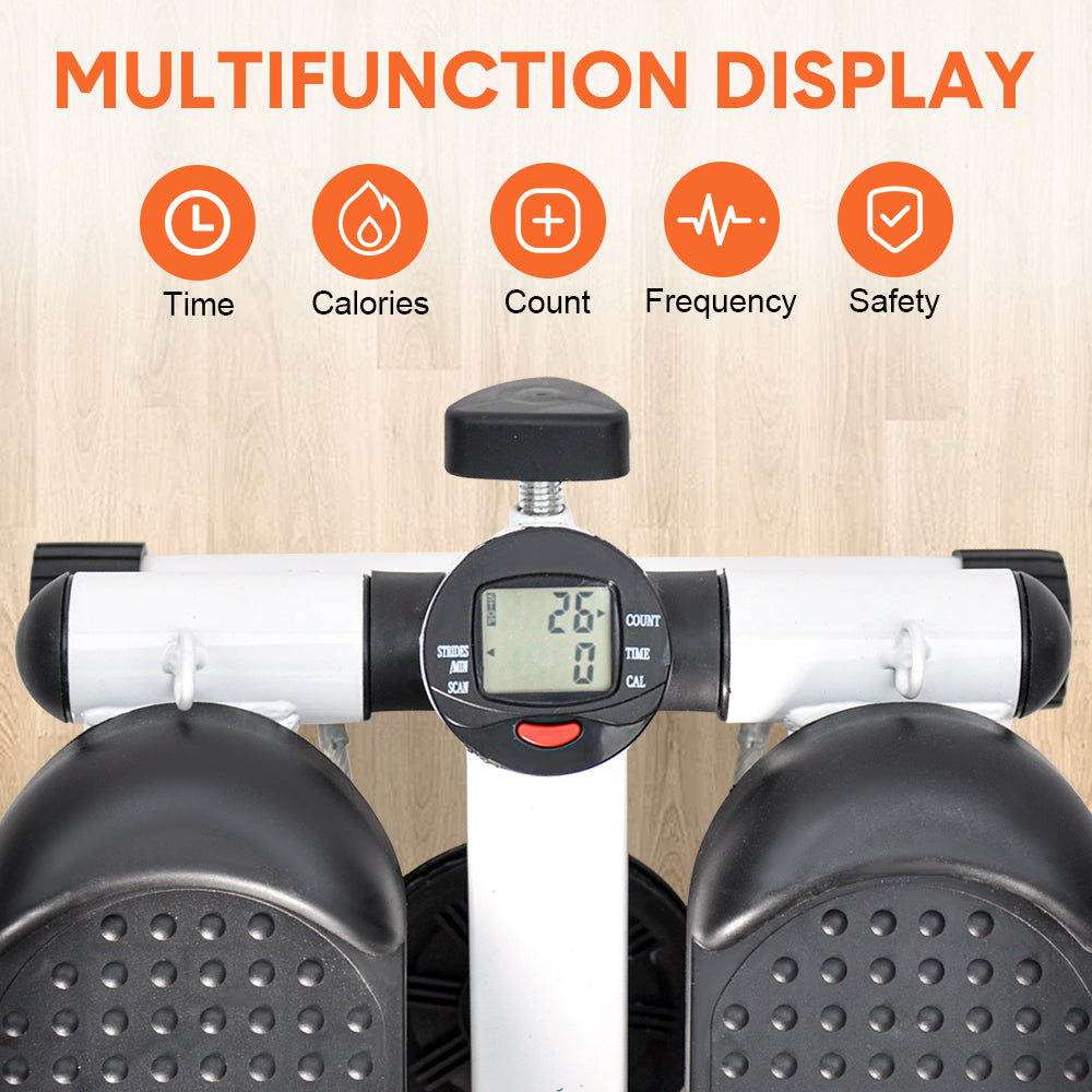 Mini Stepper Home Office Stair Stepper Machine with Resistance Bands and LCD Monitor for Full Body Workout V985-STEPPERS2