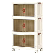 Foldable Storage Cabinet Stackable Bins Household Plastic Closet Multi-purpose Organizer Doors and Top Lid 2 V985-STORAGEBOXES