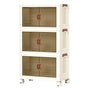 Foldable Storage Cabinet Stackable Bins Household Plastic Closet Multi-purpose Organizer Doors and Top Lid 2 V985-STORAGEBOXES