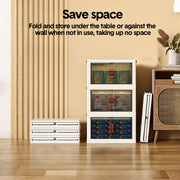 Foldable Storage Cabinet Stackable Bins Household Plastic Closet Multi-purpose Organizer Doors and Top Lid 2 V985-STORAGEBOXES