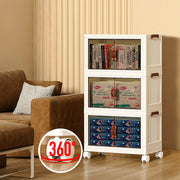 Foldable Storage Cabinet Stackable Bins Household Plastic Closet Multi-purpose Organizer Doors and Top Lid 2 V985-STORAGEBOXES