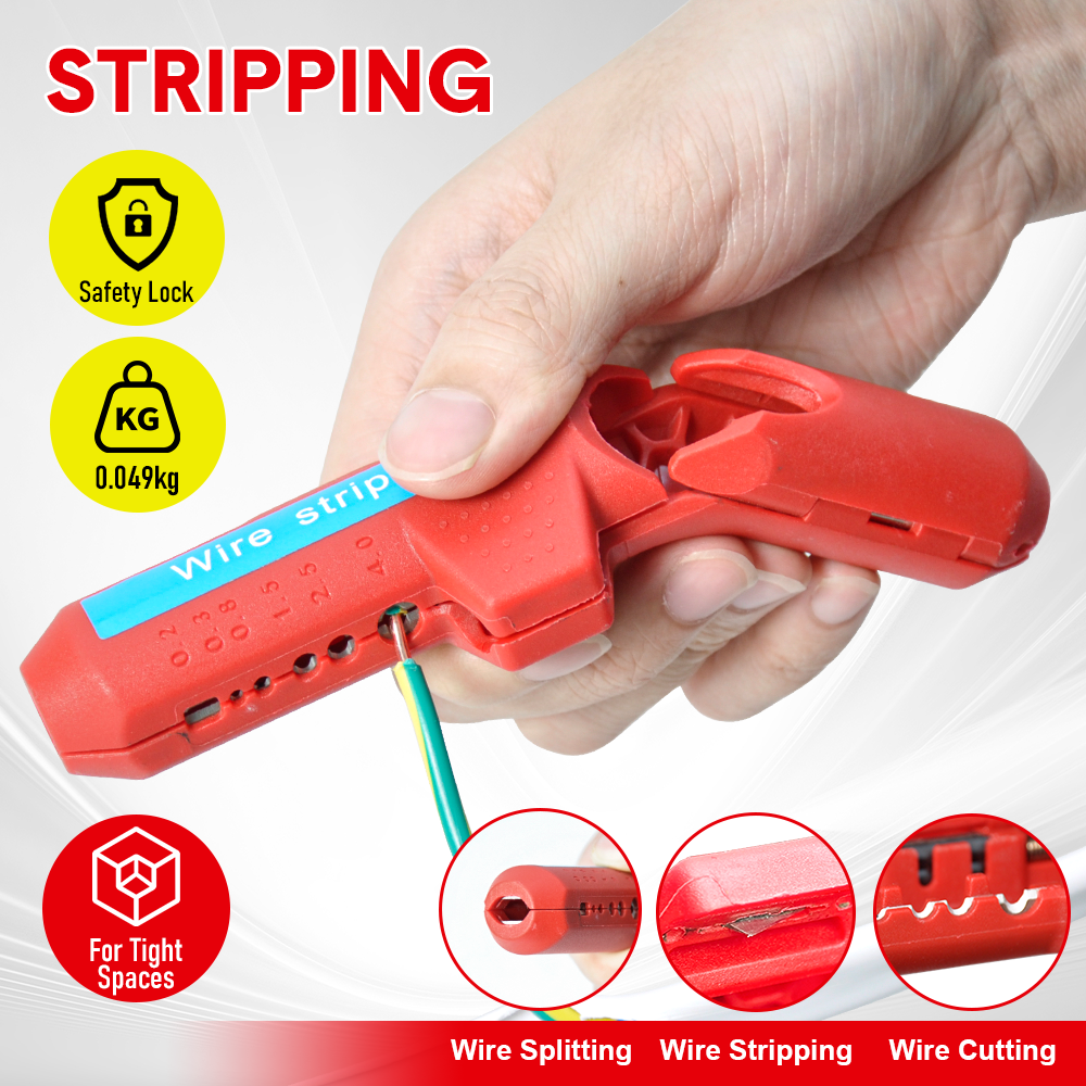 Wire Stripper Ergonomic Curved Handle Cable Stripping Splitting Cut Tool Wide Stripping Ranges Hand Tool with V985-STRIPPING2