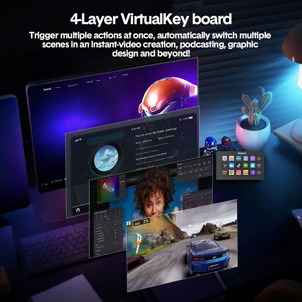 Studio Controller Keyboard Stream Controller Customizable Deck with 15 Shortcut Keys for Multi Applications V985-STUDIOCONTROLLER