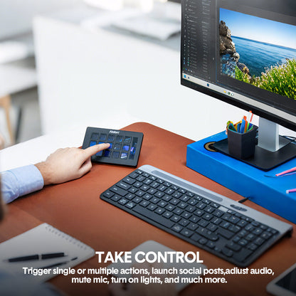 Studio Controller Keyboard Stream Controller Customizable Deck with 15 Shortcut Keys for Multi Applications V985-STUDIOCONTROLLER