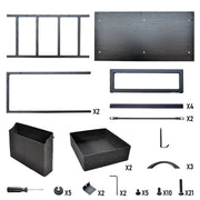 80cm Study Desk Home Office Computer Desk with 2 Fabric Drawers Side Pocket and Hook Modern Small Writing Table for Bedroom Dorm Small Spaces Black