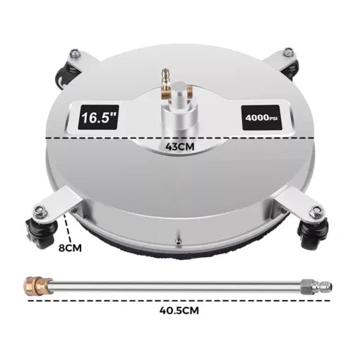 Alston 16.5 Inch High-Pressure Surface Cleaner Concrete Cleaner Driveway Cleaner 4000PSI-Stainless Steel with Quick Connector For Concrete Driveway