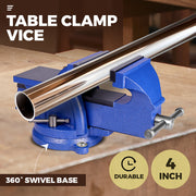 Heavy Duty 4" Bench Vice Table Top Clamp Vise with Anvil Swivel Base For Woodworking Fit for Home and V985-TABLECLAMPVICE