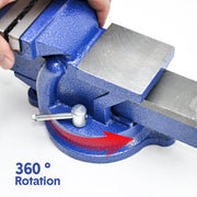Heavy Duty 4" Bench Vice Table Top Clamp Vise with Anvil Swivel Base For Woodworking Fit for Home and V985-TABLECLAMPVICE