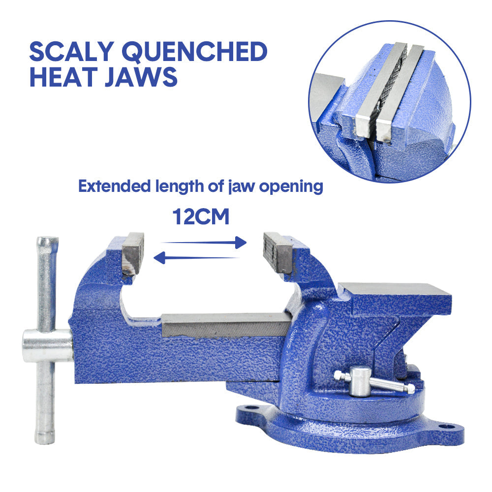 Heavy Duty 4" Bench Vice Table Top Clamp Vise with Anvil Swivel Base For Woodworking Fit for Home and V985-TABLECLAMPVICE